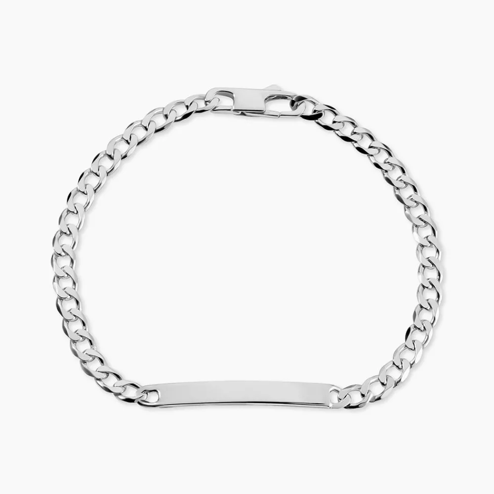 Marc Orian Gourmettes Argent|Bracelets Argent > Bracelet Identité Casper Argent Blanc