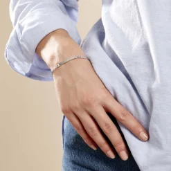 Marc Orian Gourmettes Argent|Bracelets Argent > Bracelet Identité Casper Argent Blanc