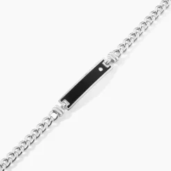 Marc Orian Gourmettes Argent|Bijoux Zirconium > Bracelet Identite Argent Blanc Ilias Oxyde De Zirconium