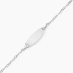 Bracelet Identité Ericka Maille Singapour Or Blanc