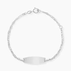 Marc Orian Bracelets Or|Idées Cadeaux Enfant > Bracelet Identité Ericka Maille Singapour Or Blanc