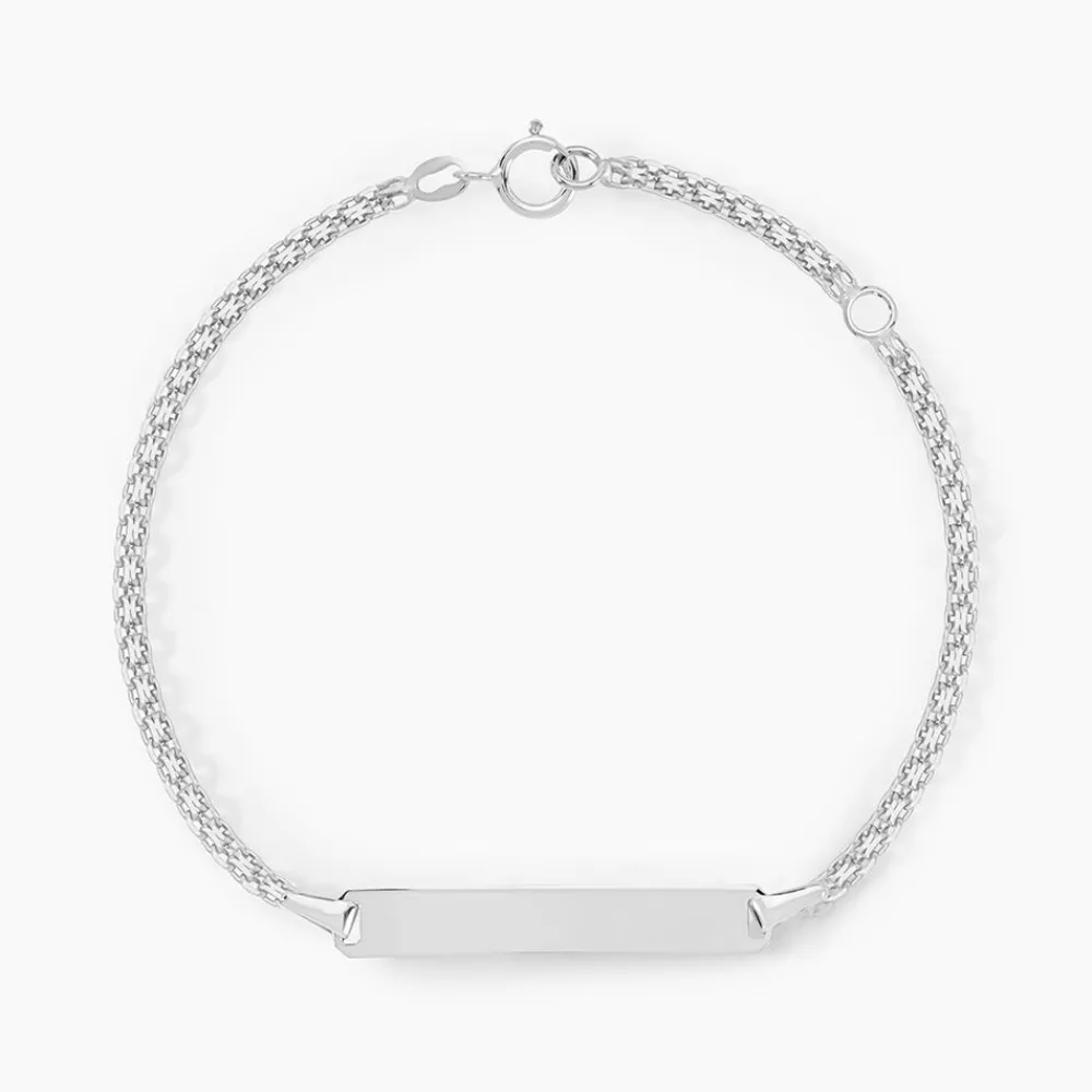 Marc Orian Bracelets Or|Idées Cadeaux Enfant > Bracelet Identité Euphenia Maille Bismark Or Blanc