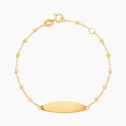 Marc Orian Bracelets Or|Idées Cadeaux Enfant > Bracelet Identité Evelina Maille Boule Or Jaune