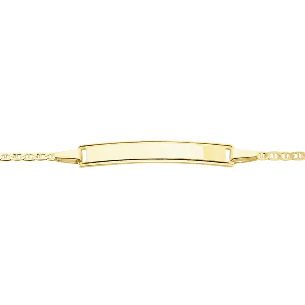 Bracelet Identité Fanelia Maille Marine Or Jaune