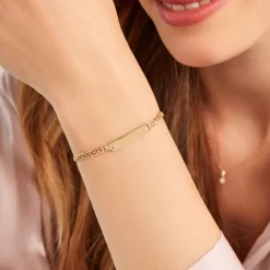 Marc Orian Bracelets Or|Gourmettes > Bracelet Identité Genevra Or Jaune