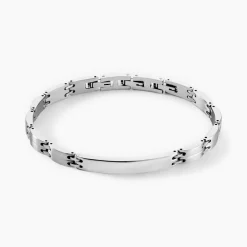 Marc Orian Bracelets Homme|Bracelets Acier Inoxydable > Bracelet Identité Isidore Acier Blanc