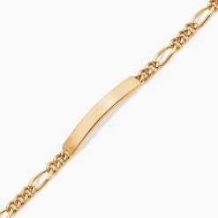 Bracelet Identité Plaqué Or Jaune Bixente