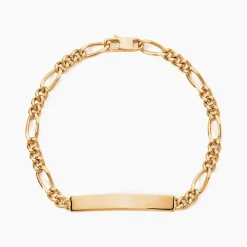 Bracelet Identité Plaqué Or Jaune Bixente