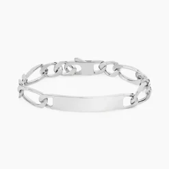 Marc Orian Gourmettes Argent|Bracelets Homme > Bracelet Identité Vila Maille Alternee 1/2 Argent Blanc