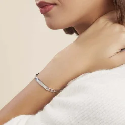 Marc Orian Gourmettes Argent|Bracelets Argent > Bracelet Identité Vivian Argent Blanc