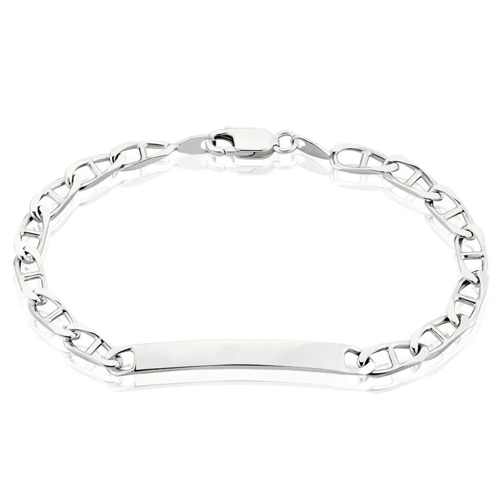 Marc Orian Gourmettes Argent|Bracelets Homme > Bracelet Identité Zak Argent Blanc