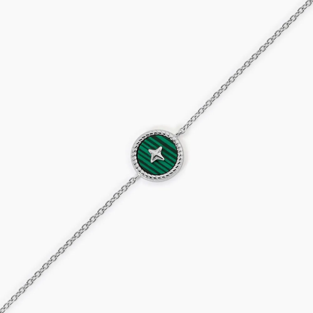 Marc Orian Bracelets|Bijoux Fantaisie > Bracelet Izarra Argent Blanc Malachite argent blanc malachite vert