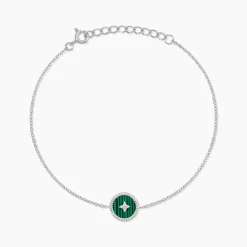 Marc Orian Bracelets|Bijoux Fantaisie > Bracelet Izarra Argent Blanc Malachite argent blanc malachite vert