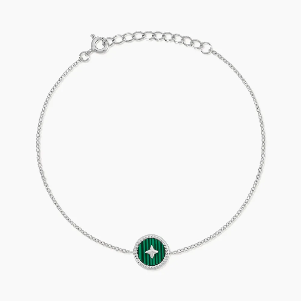 Marc Orian Bracelets|Bijoux Fantaisie > Bracelet Izarra Argent Blanc Malachite argent blanc malachite vert
