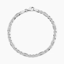 Marc Orian Bracelets Mailles|Bracelets Homme > Bracelet Jeremi Argent Blanc