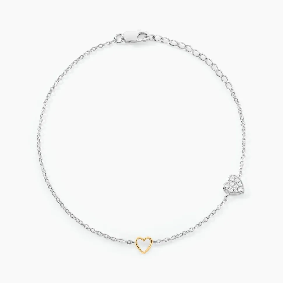 Bracelet Joia Or Jaune Argent Blanc Oxyde De Zirconium