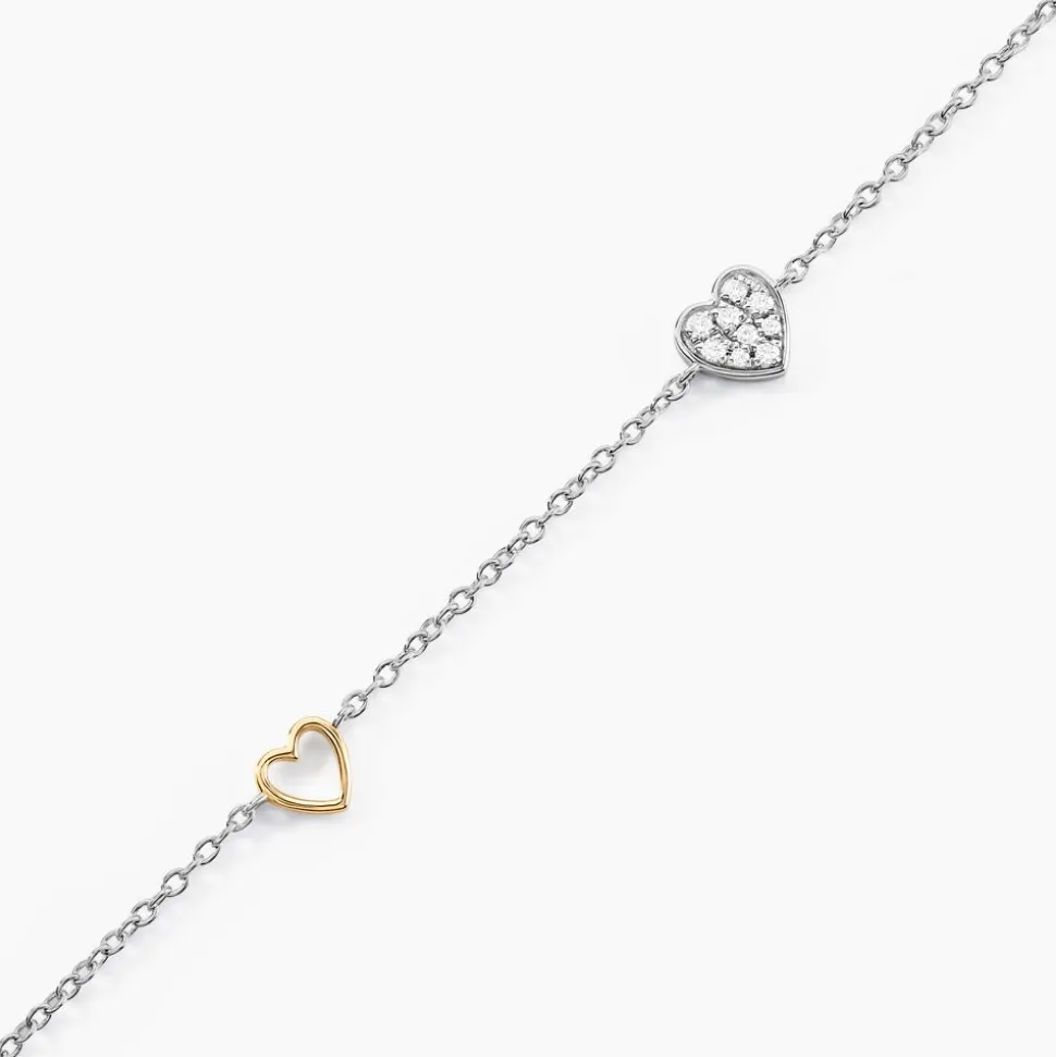 Bracelet Joia Or Jaune Argent Blanc Oxyde De Zirconium