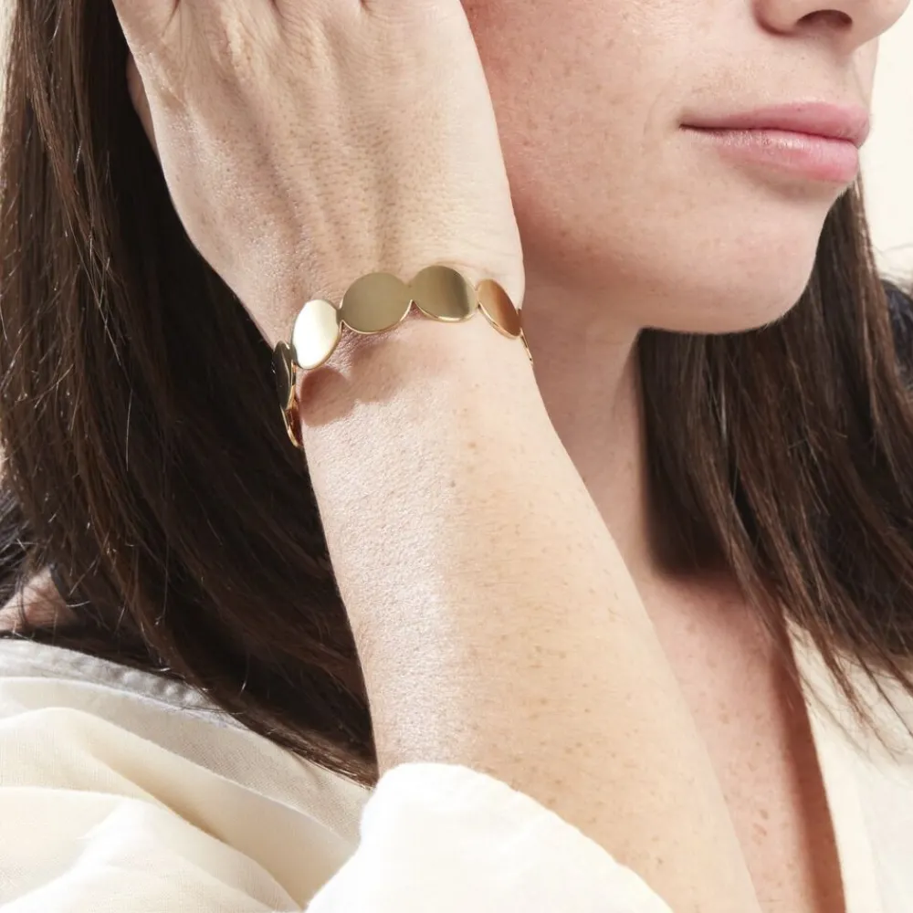 Marc Orian Bracelets Acier Inoxydable|Bracelets Joncs > Bracelet Jonc Acier Doré Naomi