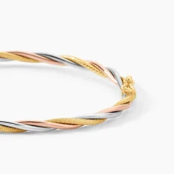 Marc Orian Bracelets Or|Bracelets Joncs > Bracelet Jonc Anaisaae Torsade Or Tricolore