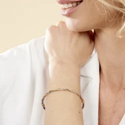 Marc Orian Bracelets Or|Bracelets Joncs > Bracelet Jonc Anaisaae Torsade Or Tricolore