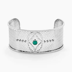 IMAGINE Bracelets Acier Inoxydable|Bracelets Joncs > Bracelet Jonc Audreanne Acier Blanc Pierre De Synthese