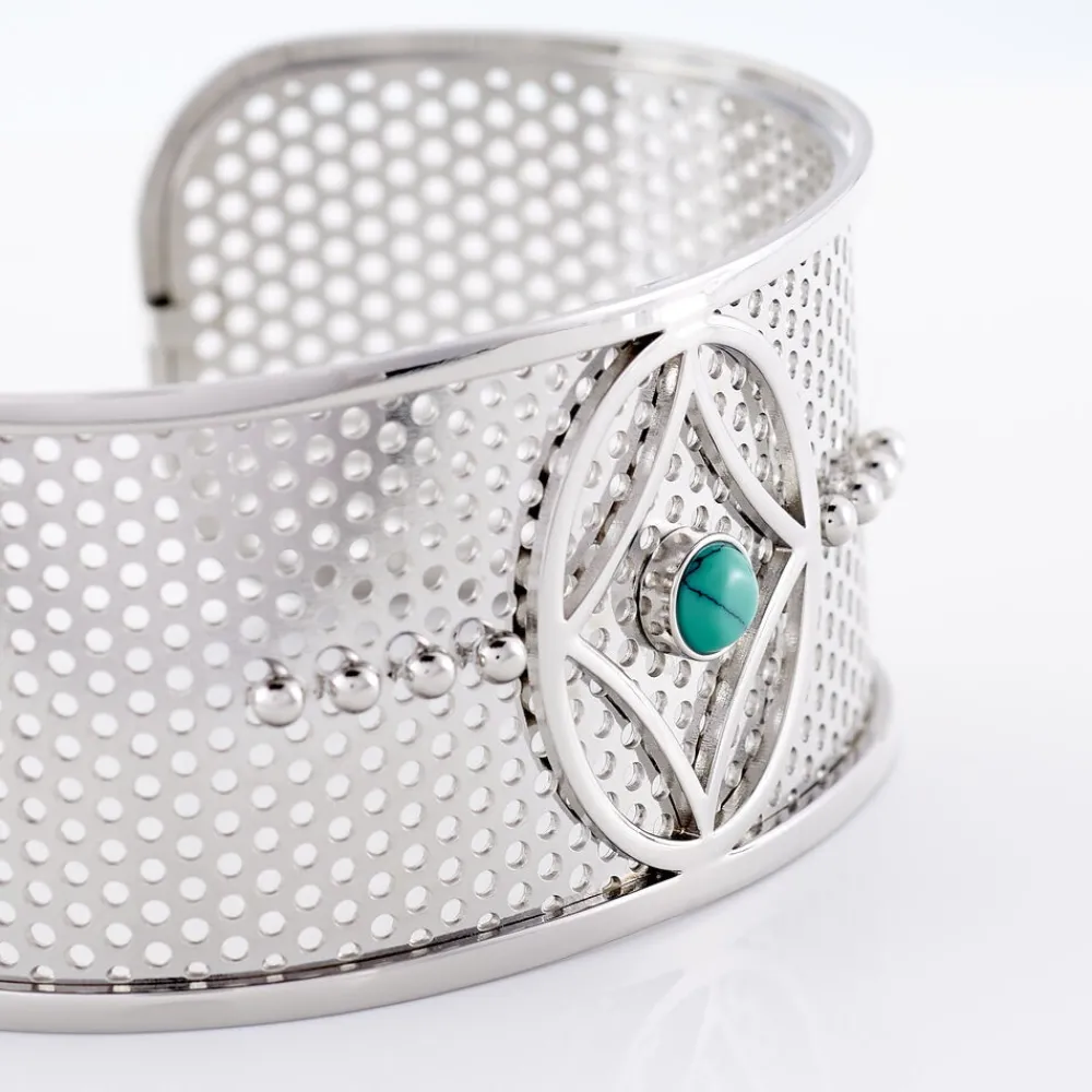 IMAGINE Bracelets Acier Inoxydable|Bracelets Joncs > Bracelet Jonc Audreanne Acier Blanc Pierre De Synthese