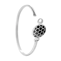 Marc Orian Bracelets Acier Inoxydable|Bracelets Joncs > Bracelet Jonc Aviva Acier Blanc Strass