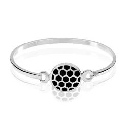 Marc Orian Bracelets Acier Inoxydable|Bracelets Joncs > Bracelet Jonc Aviva Acier Blanc Strass