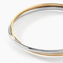 Marc Orian Bracelets Or|Bracelets Joncs > Bracelet Jonc Catalin 2 Fils Flexibles Or Bicolore