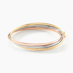 Marc Orian Bracelets Or|Bracelets Joncs > Bracelet Jonc Catalin 3 Fils Flexibles Or Tricolore