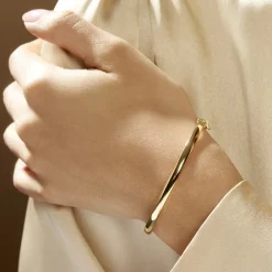 Marc Orian Bracelets Or|Bracelets Joncs > Bracelet Jonc Cynthia Fil Plat Lisse Or Jaune