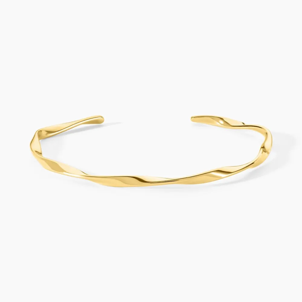 Marc Orian Bracelets Acier Inoxydable|Bracelets Joncs > Bracelet Jonc Ecorsia Acier Jaune