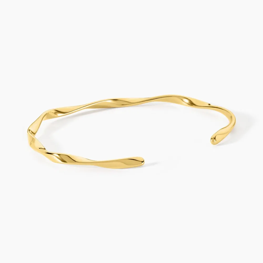 Marc Orian Bracelets Acier Inoxydable|Bracelets Joncs > Bracelet Jonc Ecorsia Acier Jaune