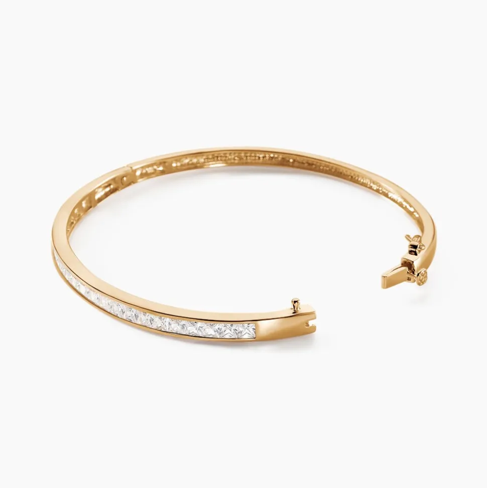 Bracelet Jonc Frieda Plaqué Or Jaune Oxyde De Zirconium