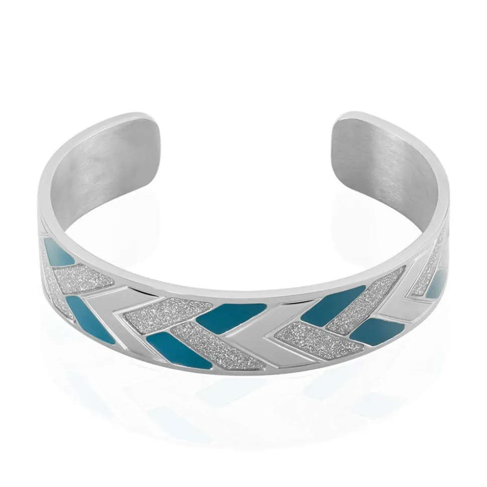Bracelet Jonc Imagine Charlene Acier Blanc