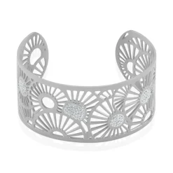 Bracelet Jonc Imagine Florette Strass Acier Blanc Strass