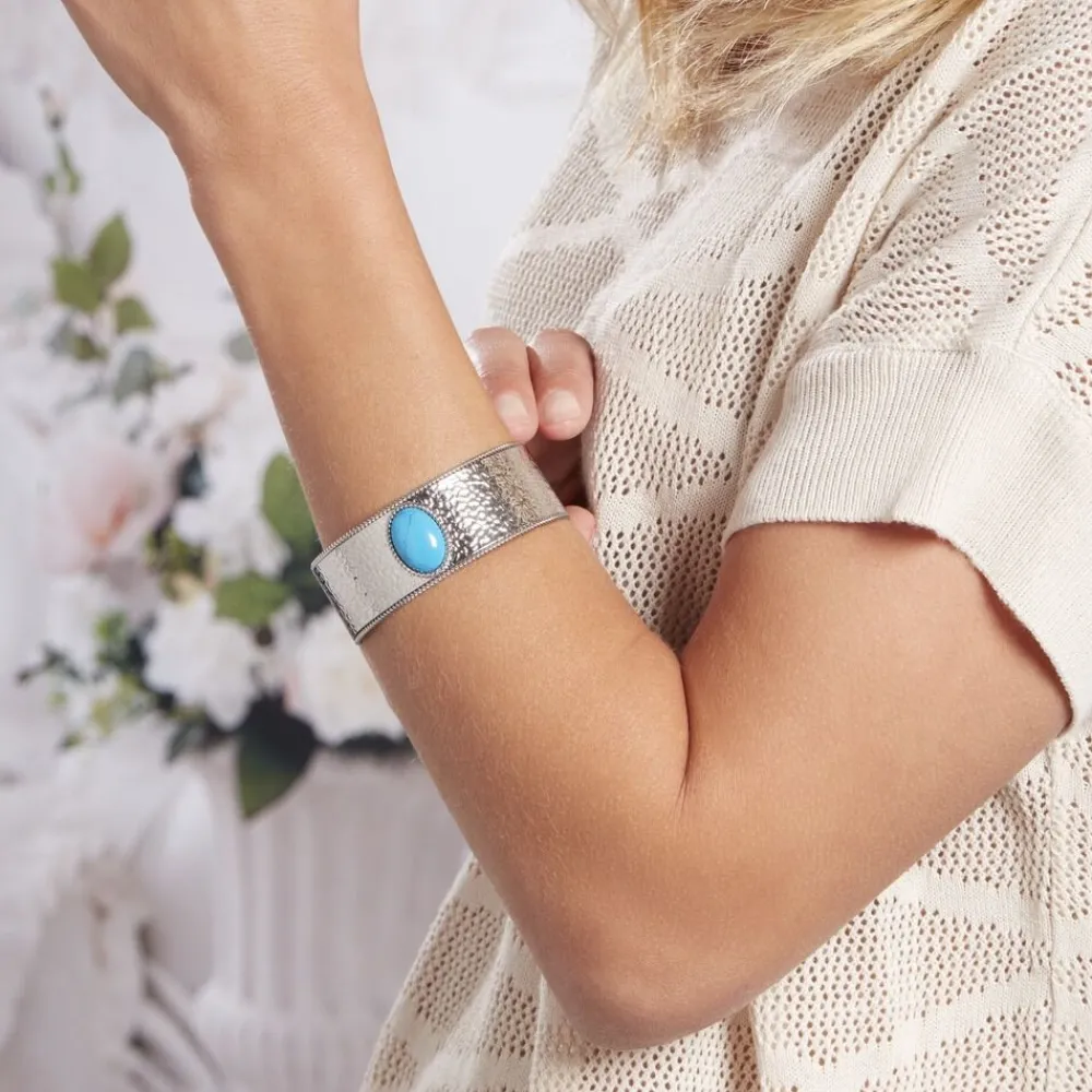 IMAGINE Bracelets Acier Inoxydable|Bracelets Joncs > Bracelet Jonc Tiffany Acier Blanc Pierre De Synthese