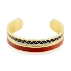 Bracelet Jonc Imagine Victoriano Acier Jaune Strass