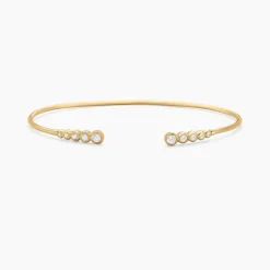Bracelet Jonc Iza Plaque Or Jaune Oxyde De Zirconium