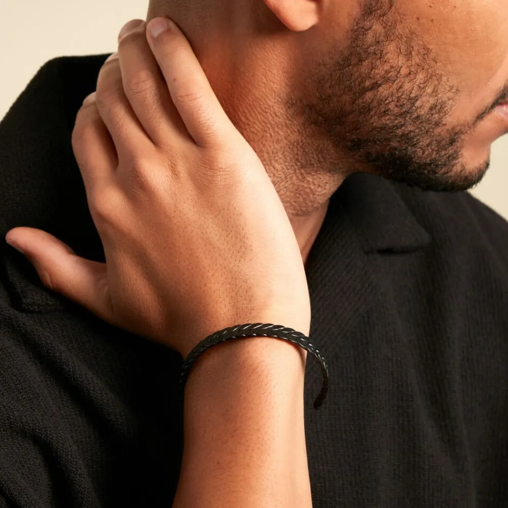 JOURDAN Bracelets Homme|Bracelets Acier Inoxydable > Bracelet Jonc Guilherme Acier Noir