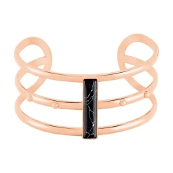 IMAGINE Bracelets Acier Inoxydable|Bracelets Joncs > Bracelet Jonc Medina Acier Rose Pierre De Synthese