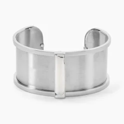 IMAGINE Bracelets Acier Inoxydable|Bracelets Joncs > Bracelet Jonc Melvyna Acier Blanc Pierre De Synthese