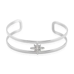 IMAGINE Bracelets Acier Inoxydable|Bracelets Joncs > Bracelet Jonc Melyane Acier Blanc Strass