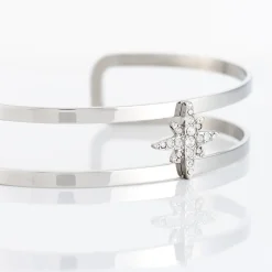 IMAGINE Bracelets Acier Inoxydable|Bracelets Joncs > Bracelet Jonc Melyane Acier Blanc Strass