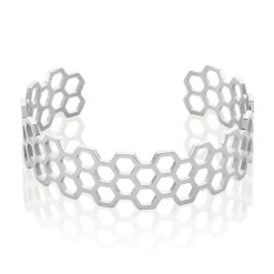 Bracelet Jonc Ouvert Acier Blanc Buglose
