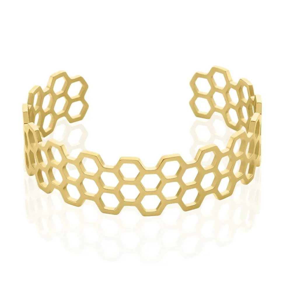 Bracelet Jonc Ouvert Acier Doré Buglose