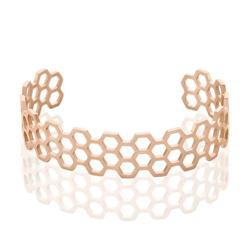 Bracelet Jonc Ouvert Acier Rose Buglose