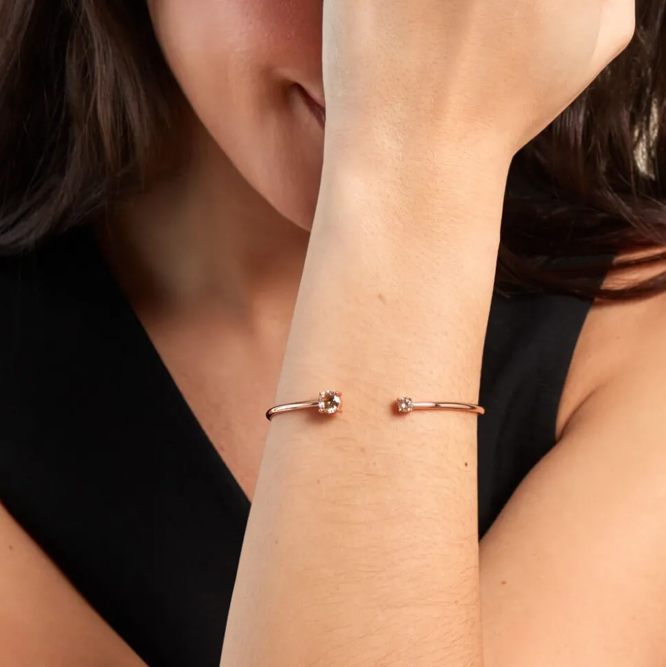Bracelet Jonc Rio Argent Rose Oxyde De Zirconium