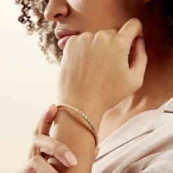 Marc Orian Bracelets Or|Bracelets Joncs > Bracelet Jonc Shiny Diamante Or Jaune