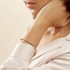 Marc Orian Bracelets Or|Bracelets Joncs > Bracelet Jonc Shiny Diamante Or Jaune
